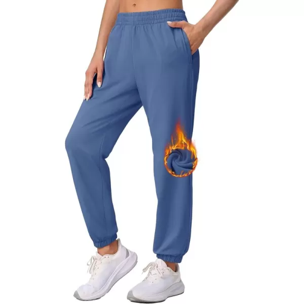 MAGCOMSEN Women's Joggers with Pockets Fleece Lined Water Resistant Warm Sweatpants Winter Jogging Hiking Pants