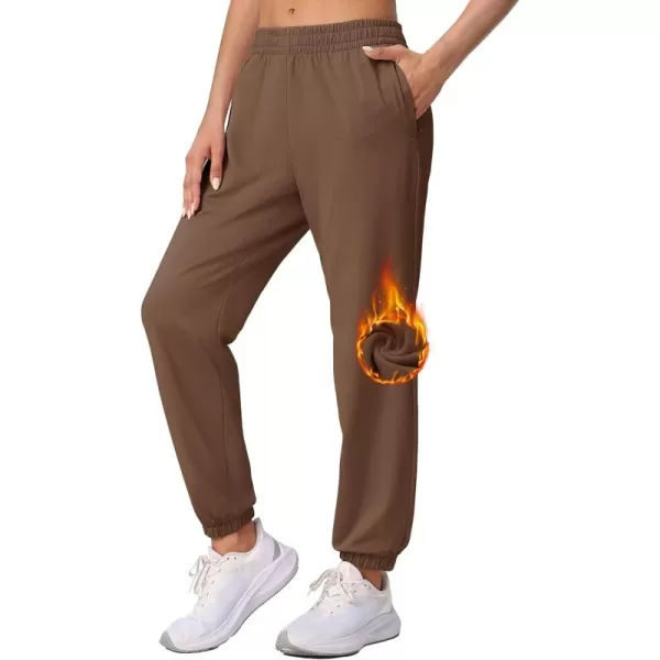MAGCOMSEN Women's Joggers with Pockets Fleece Lined Water Resistant Warm Sweatpants Winter Jogging Hiking Pants