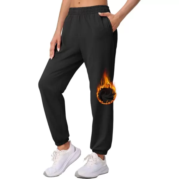 MAGCOMSEN Women's Joggers with Pockets Fleece Lined Water Resistant Warm Sweatpants Winter Jogging Hiking Pants