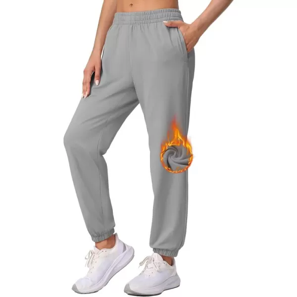 MAGCOMSEN Women's Joggers with Pockets Fleece Lined Water Resistant Warm Sweatpants Winter Jogging Hiking Pants