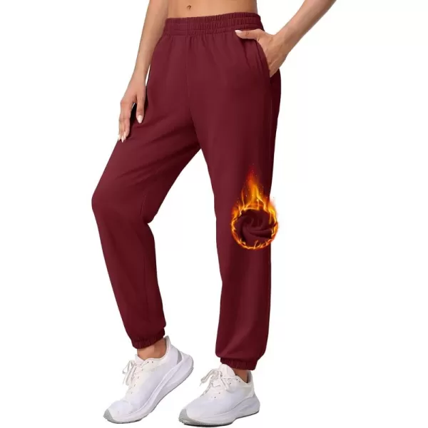 MAGCOMSEN Women's Joggers with Pockets Fleece Lined Water Resistant Warm Sweatpants Winter Jogging Hiking Pants