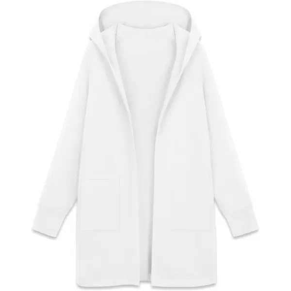 MAGCOMSEN Women's Open Front Cardigan Knit Lightweight Coatigan Jacket Hooded Sweater Coat 2 Pockets 2024 Spring Casual