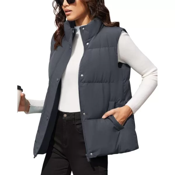 MAGCOMSEN Women's Puffer Vest Sleeveless Down Coat Zip Up Outerwear Lightweight Winter Padded Gilet Jacket with Pockets