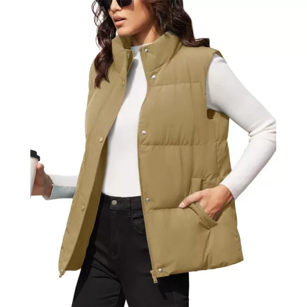 MAGCOMSEN Women's Puffer Vest Sleeveless Down Coat Zip Up Outerwear Lightweight Winter Padded Gilet Jacket with Pockets