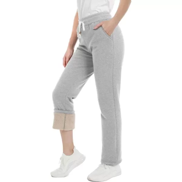 MAGCOMSEN Women's Sherpa Lined Sweatpants Warm Fleece Pants with Pockets Winter Jogger Regular Fit Drawstring