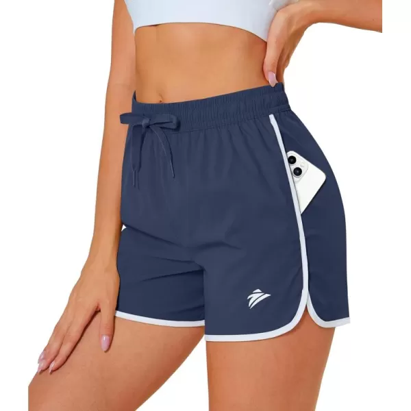 MAGOCOMSEN Women's Running Shorts Quick Dry Lightweight Athletic Workout Shorts with Pockets 3" Summer Outdoor Shorts