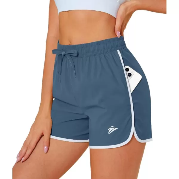 MAGOCOMSEN Women's Running Shorts Quick Dry Lightweight Athletic Workout Shorts with Pockets 3" Summer Outdoor Shorts