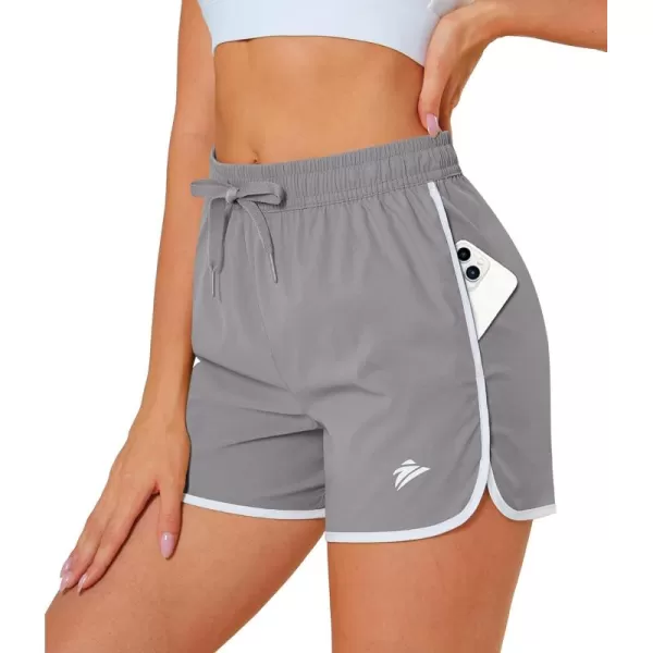 MAGOCOMSEN Women's Running Shorts Quick Dry Lightweight Athletic Workout Shorts with Pockets 3" Summer Outdoor Shorts