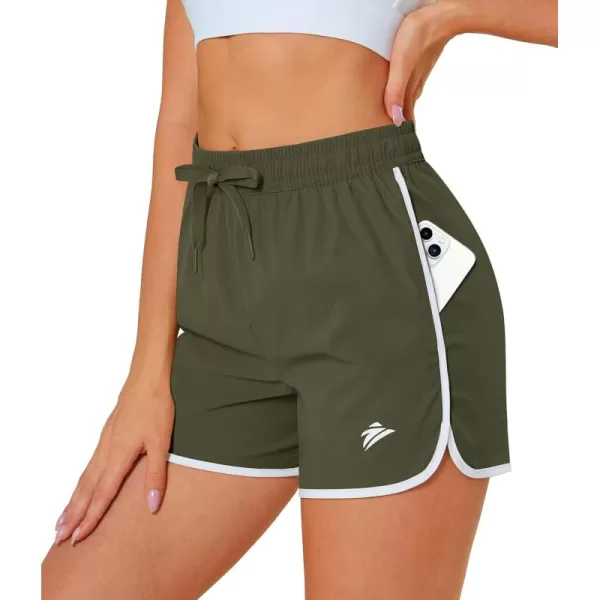 MAGOCOMSEN Women's Running Shorts Quick Dry Lightweight Athletic Workout Shorts with Pockets 3" Summer Outdoor Shorts