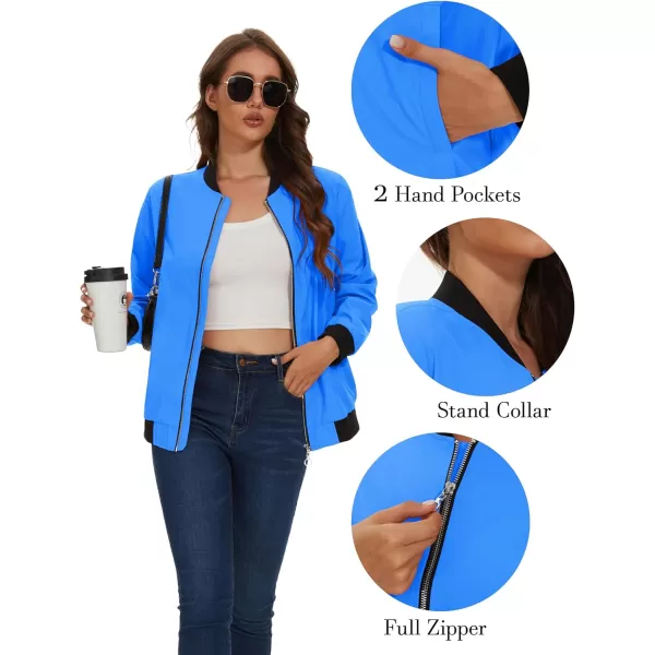 MAGCOMSEN Women's Bomber Lightweight Jackets Zip Up Casual Spring Jacket Windbreaker with Pockets