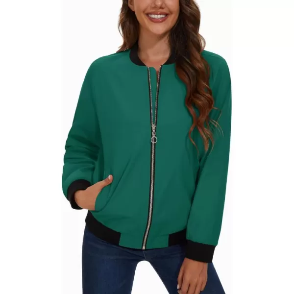 MAGCOMSEN Women's Bomber Lightweight Jackets Zip Up Casual Spring Jacket Windbreaker with Pockets