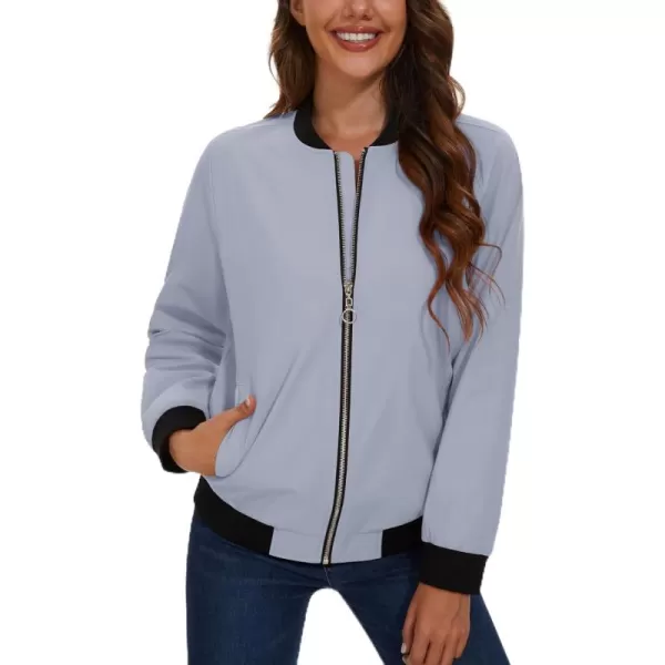 MAGCOMSEN Women's Bomber Lightweight Jackets Zip Up Casual Spring Jacket Windbreaker with Pockets