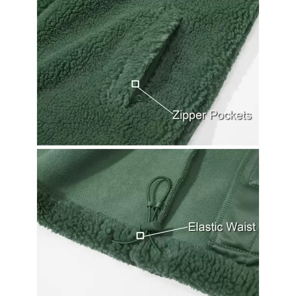 MAGCOMSEN Men's Fluffy Fuzzy Sherpa Fleece Jacket Full Zip Stand Collar 3 Pockets Casual Winter Coats Outwear