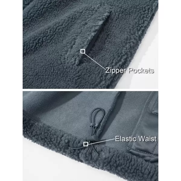 MAGCOMSEN Men's Fluffy Fuzzy Sherpa Fleece Jacket Full Zip Stand Collar 3 Pockets Casual Winter Coats Outwear