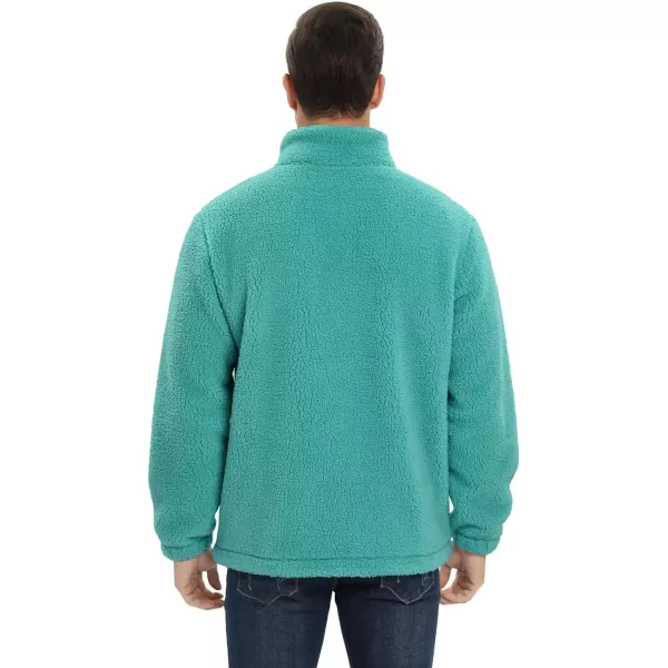 MAGCOMSEN Men's Fluffy Fuzzy Sherpa Fleece Jacket Full Zip Stand Collar 3 Pockets Casual Winter Coats Outwear