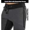imageMAGCOMSEN Mens 34 Joggers Capri Pants with Zipper Pockets Slim Fit Training Running Workout Capri Joggers2 Red