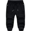 imageMAGCOMSEN Mens 34 Joggers Capri Pants with Zipper Pockets Slim Fit Training Running Workout Capri JoggersBlack