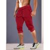 imageMAGCOMSEN Mens 34 Joggers Capri Pants with Zipper Pockets Slim Fit Training Running Workout Capri JoggersTomato