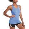 imageMAGCOMSEN Womens Racerback Tank Tops UPF 50 Workout Shirts Quick Dry Sun Protection Sleeveless Tops for Gym Yoga01light Blue