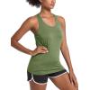 imageMAGCOMSEN Womens Racerback Tank Tops UPF 50 Workout Shirts Quick Dry Sun Protection Sleeveless Tops for Gym YogaArmy Green