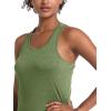imageMAGCOMSEN Womens Racerback Tank Tops UPF 50 Workout Shirts Quick Dry Sun Protection Sleeveless Tops for Gym YogaArmy Green