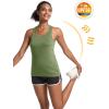 imageMAGCOMSEN Womens Racerback Tank Tops UPF 50 Workout Shirts Quick Dry Sun Protection Sleeveless Tops for Gym YogaArmy Green