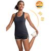 imageMAGCOMSEN Womens Racerback Tank Tops UPF 50 Workout Shirts Quick Dry Sun Protection Sleeveless Tops for Gym YogaBlack