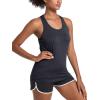 imageMAGCOMSEN Womens Racerback Tank Tops UPF 50 Workout Shirts Quick Dry Sun Protection Sleeveless Tops for Gym YogaBlack