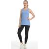 imageMAGCOMSEN Womens Racerback Tank Tops UPF 50 Workout Shirts Quick Dry Sun Protection Sleeveless Tops for Gym YogaBlackLight GreyLight Blue