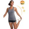 imageMAGCOMSEN Womens Racerback Tank Tops UPF 50 Workout Shirts Quick Dry Sun Protection Sleeveless Tops for Gym YogaDark Grey
