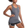 imageMAGCOMSEN Womens Racerback Tank Tops UPF 50 Workout Shirts Quick Dry Sun Protection Sleeveless Tops for Gym YogaDark Grey
