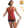 imageMAGCOMSEN Womens Racerback Tank Tops UPF 50 Workout Shirts Quick Dry Sun Protection Sleeveless Tops for Gym YogaDark Orange