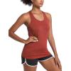 imageMAGCOMSEN Womens Racerback Tank Tops UPF 50 Workout Shirts Quick Dry Sun Protection Sleeveless Tops for Gym YogaDark Orange