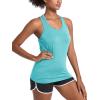imageMAGCOMSEN Womens Racerback Tank Tops UPF 50 Workout Shirts Quick Dry Sun Protection Sleeveless Tops for Gym YogaLight Green