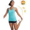 imageMAGCOMSEN Womens Racerback Tank Tops UPF 50 Workout Shirts Quick Dry Sun Protection Sleeveless Tops for Gym YogaLight Green