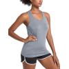 imageMAGCOMSEN Womens Racerback Tank Tops UPF 50 Workout Shirts Quick Dry Sun Protection Sleeveless Tops for Gym YogaLight Grey