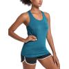 imageMAGCOMSEN Womens Racerback Tank Tops UPF 50 Workout Shirts Quick Dry Sun Protection Sleeveless Tops for Gym YogaPeacock Blue