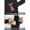 imageMAGCOMSEN Womens UPF 50 Lightweight Athletic Jacket Sun Protection Full Zip Long Sleeve Shirts Hiking Outdoor PocketsBlack