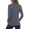 imageMAGCOMSEN Womens UPF 50 Lightweight Athletic Jacket Sun Protection Full Zip Long Sleeve Shirts Hiking Outdoor PocketsDark Grey
