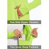 imageMAGCOMSEN Womens UPF 50 Lightweight Athletic Jacket Sun Protection Full Zip Long Sleeve Shirts Hiking Outdoor PocketsFluorescent Yellow