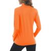 imageMAGCOMSEN Womens UPF 50 Lightweight Athletic Jacket Sun Protection Full Zip Long Sleeve Shirts Hiking Outdoor PocketsOrange