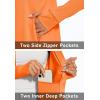 imageMAGCOMSEN Womens UPF 50 Lightweight Athletic Jacket Sun Protection Full Zip Long Sleeve Shirts Hiking Outdoor PocketsOrange