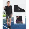 imageMAGCOMSEN Womens Workout Running Long Sleeve Top Athletic Hiking Sun Shirt Active Dry Fit Lightweight T Shirt UPF 80Black