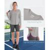 imageMAGCOMSEN Womens Workout Running Long Sleeve Top Athletic Hiking Sun Shirt Active Dry Fit Lightweight T Shirt UPF 80Brilliant Grey