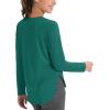 imageMAGCOMSEN Womens Workout Running Long Sleeve Top Athletic Hiking Sun Shirt Active Dry Fit Lightweight T Shirt UPF 80Emerald Green