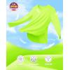 imageMAGCOMSEN Womens Workout Running Long Sleeve Top Athletic Hiking Sun Shirt Active Dry Fit Lightweight T Shirt UPF 80Fluorescent Green