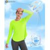 imageMAGCOMSEN Womens Workout Running Long Sleeve Top Athletic Hiking Sun Shirt Active Dry Fit Lightweight T Shirt UPF 80Fluorescent Green