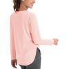 imageMAGCOMSEN Womens Workout Running Long Sleeve Top Athletic Hiking Sun Shirt Active Dry Fit Lightweight T Shirt UPF 80Light Pink