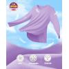 imageMAGCOMSEN Womens Workout Running Long Sleeve Top Athletic Hiking Sun Shirt Active Dry Fit Lightweight T Shirt UPF 80Light Purple