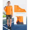 imageMAGCOMSEN Womens Workout Running Long Sleeve Top Athletic Hiking Sun Shirt Active Dry Fit Lightweight T Shirt UPF 80Orange
